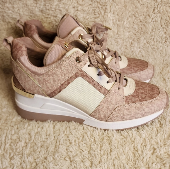 Michael Kors Pink Monogram Sneakers - Picture 2 of 6